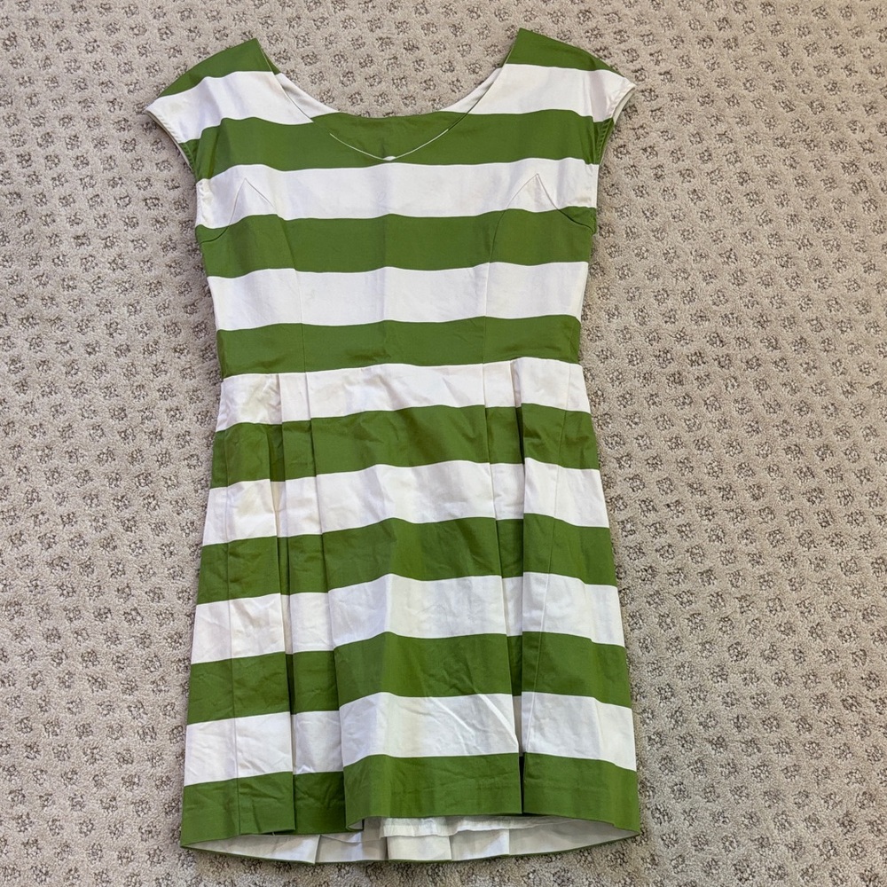 Forever 21 Green and White Striped Mini Dress